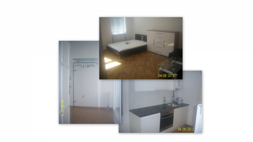 Wohnraum 1, Garderobe, Küchenblock linke Seite
